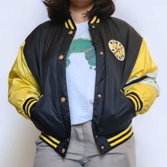 Mondi Jackets & Blazers - Vintage Mondi Sports yellow and black bomber jacket size M-L.